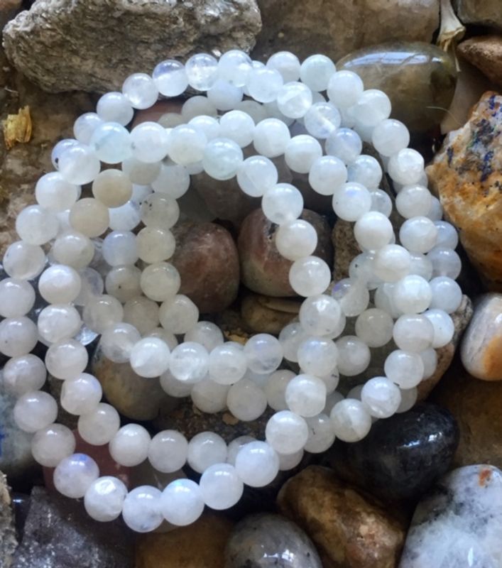 Månestein Regnbue Armbånd 7mm