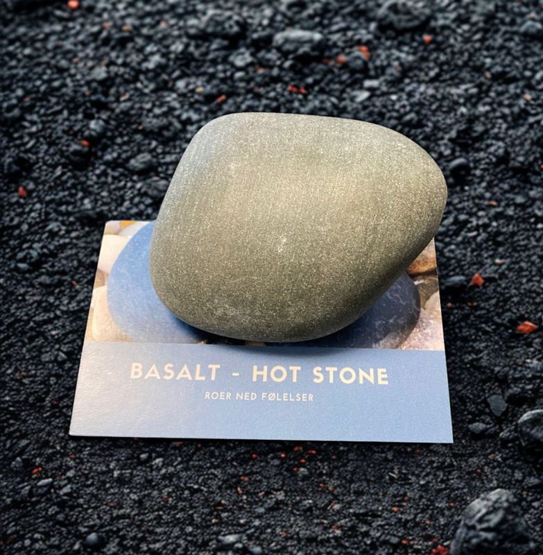 Basalt Hotstone Slipt Jumbo Stein 185gram - Kun 1 eksemplar
