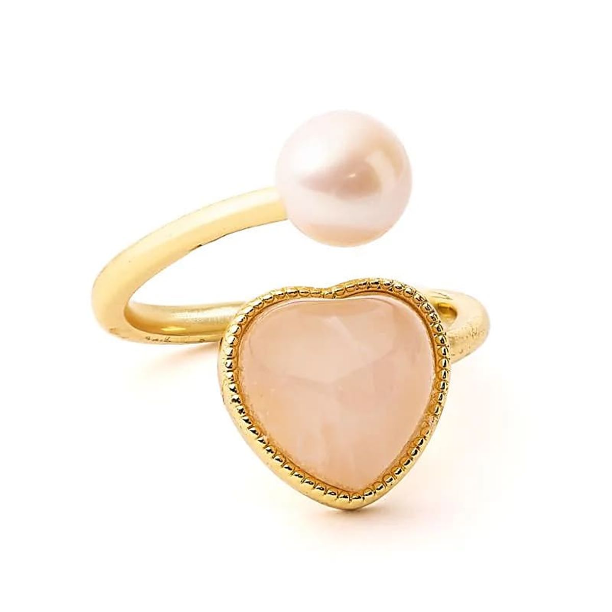 Justerbar Ring Rosenkvarts & Perle
