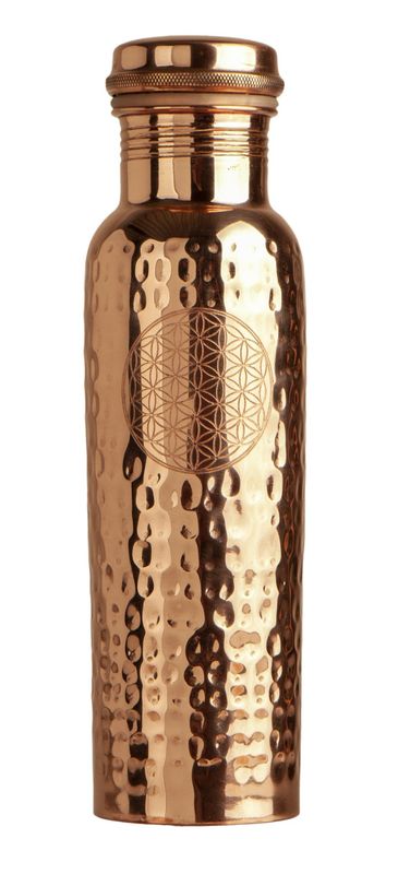 Kobberflaske 650ml Flower of Life