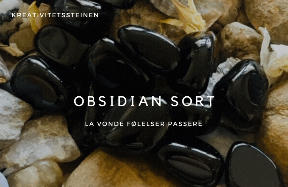 Obsidian Sort Kjede 45cm