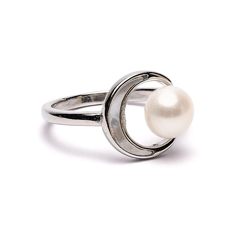 Ring Justerbar Perle & Måne