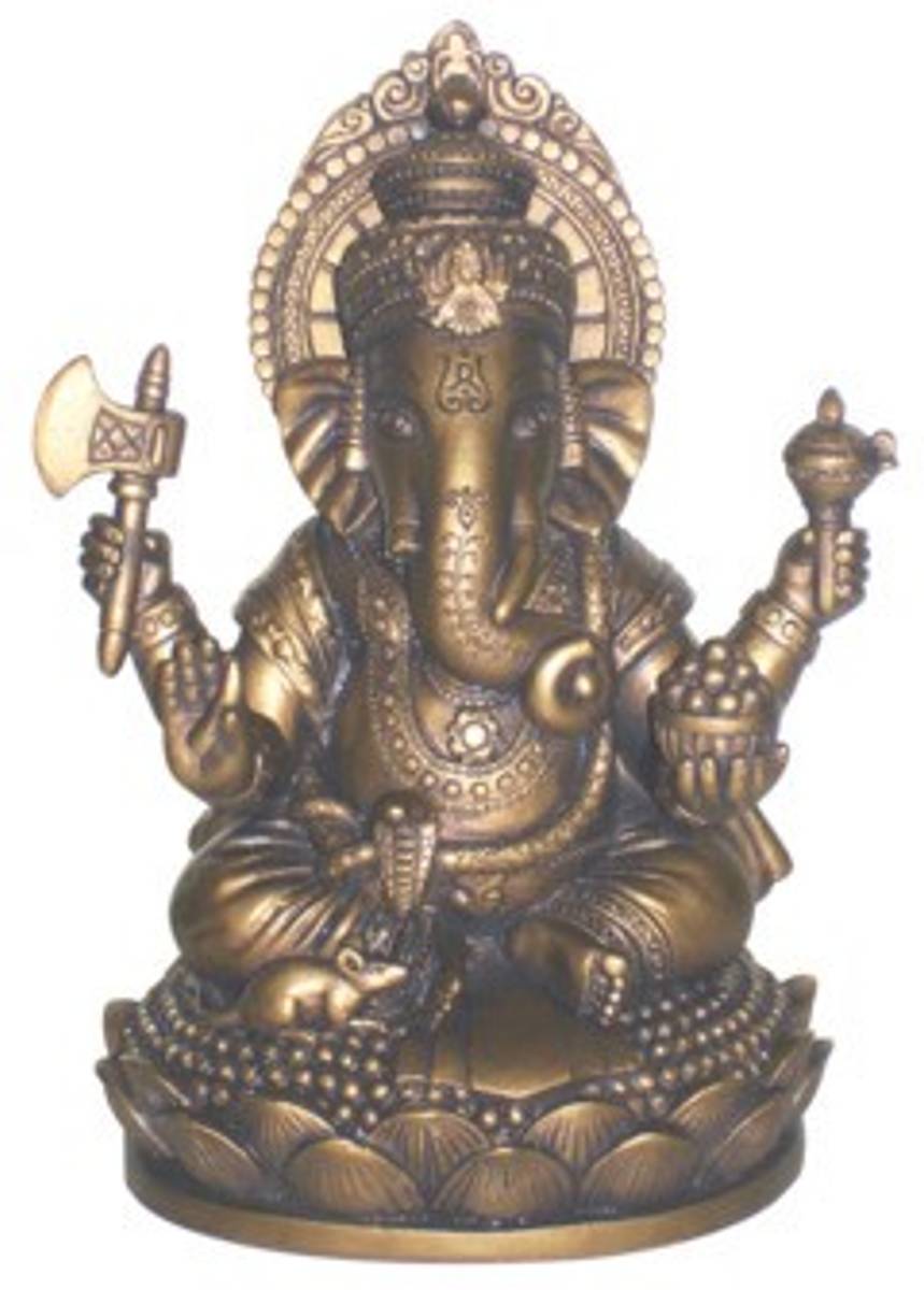 Ganesh Seated 17cm Bronsefarget
