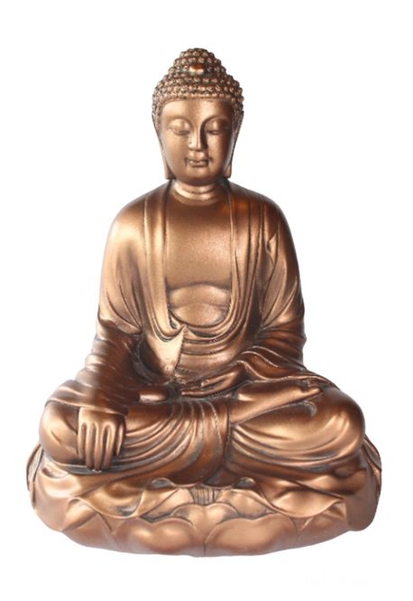 Hovedbilde Bronsefarget buddha på lotus ...