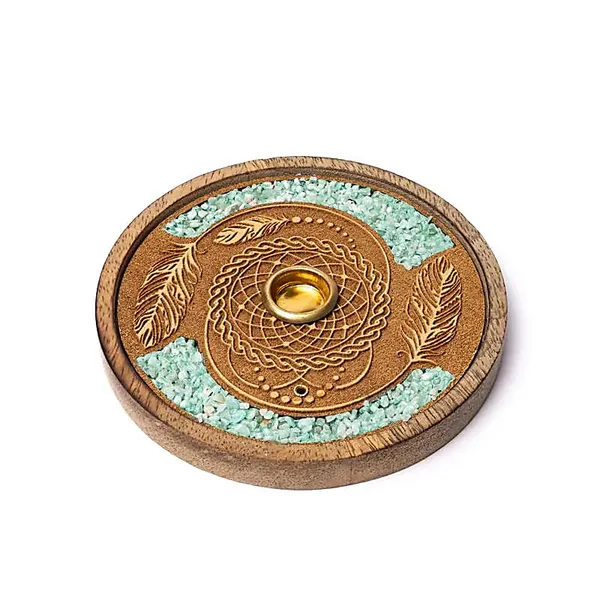 Hovedbilde Rund Røkelseholder Amasonitt ...