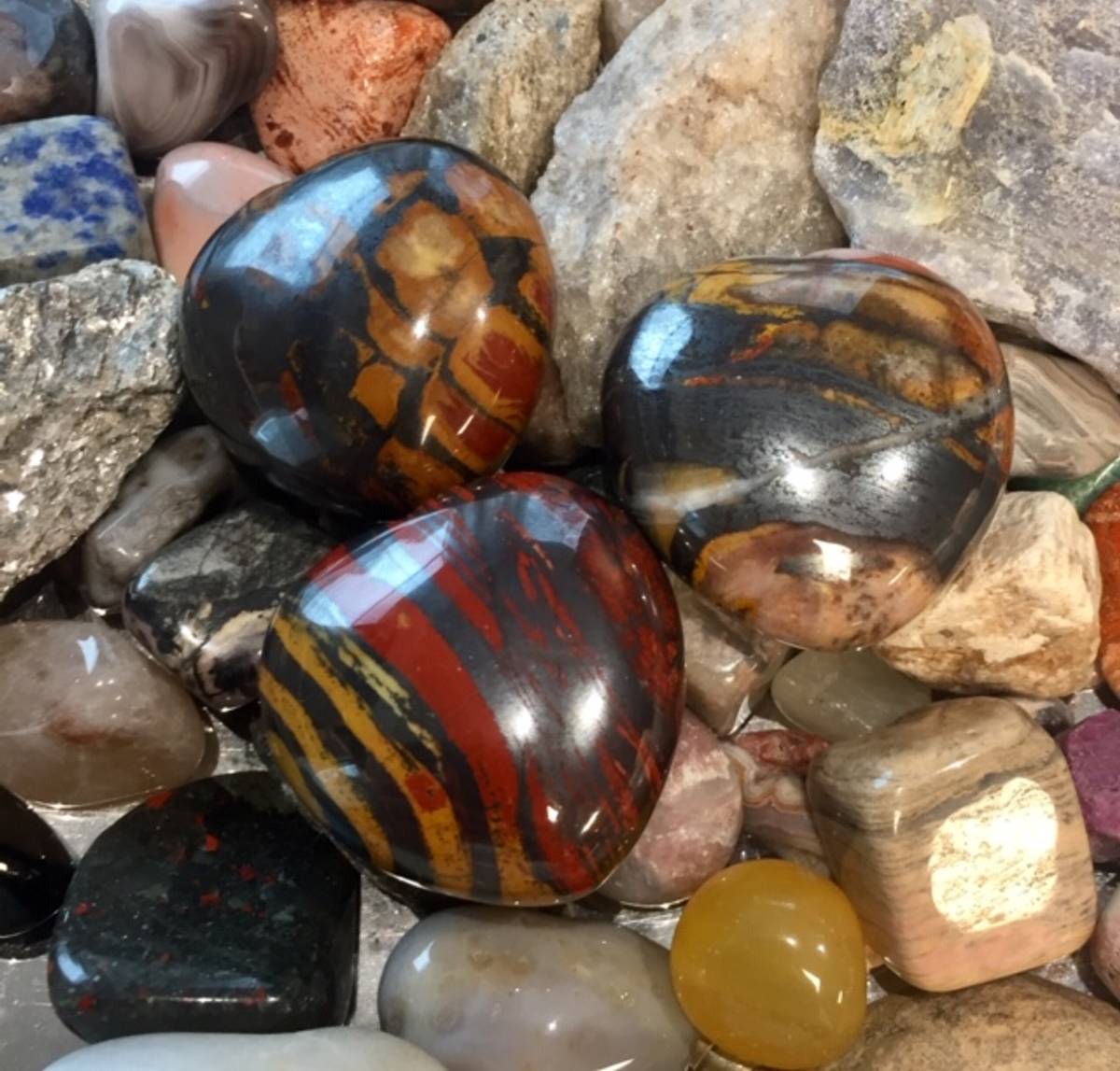 Jaspis & Hematitt Hjertesten 40mm