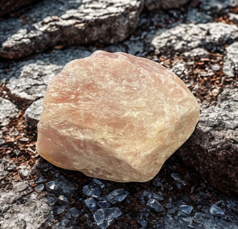 Rosenkvarts Råstein 2340gram 15x11cm - Kun 1 eksemplar